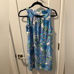 Jude Connally Blue And Green Printed A Line Dress Size XS Beach Summer casual